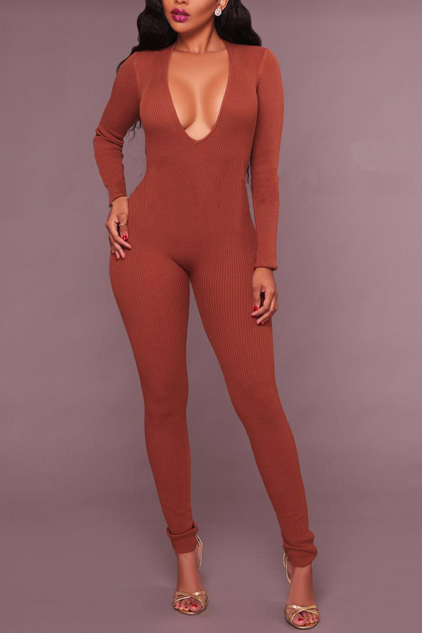  Spandex Solid Regular Jumpsuits
