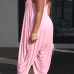 Casual U-shaped Neck Spaghetti Strap Sleeveless Asymmetrical Pink Cotton Blends One-piece Jumpsuits Casual U-shaped Neck Spaghetti Strap Sleeveless Asymmetrical Pink Cotton Blends One-piece Jumpsuits