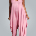 Casual U-shaped Neck Spaghetti Strap Sleeveless Asymmetrical Pink Cotton Blends One-piece Jumpsuits Casual U-shaped Neck Spaghetti Strap Sleeveless Asymmetrical Pink Cotton Blends One-piece Jumpsuits