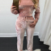 Charming Bateau Neck Long Sleeves Lace-up Pink Velvet One-piece Skinny Jumpsuits Charming Bateau Neck Long Sleeves Lace-up Pink Velvet One-piece Skinny Jumpsuits
