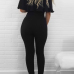 Charming Dew Shoulder Hollow-out Black Polyester One-piece Skinny Jumpsuits Charming Dew Shoulder Hollow-out Black Polyester One-piece Skinny Jumpsuits
