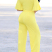 Charming V Neck Short Sleeves Hollow-out Yellow Qmilch One-piece Jumpsuits(With Belt) Charming V Neck Short Sleeves Hollow-out Yellow Qmilch One-piece Jumpsuits(With Belt)
