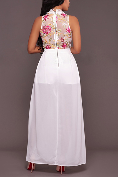 Chiffon Print Skinny Jumpsuits