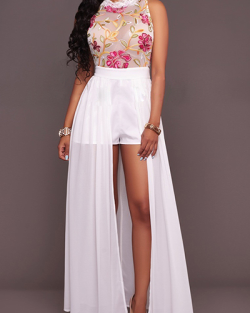 Chiffon Print Skinny Jumpsuits Chiffon Print Skinny Jumpsuits