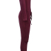 Contracted Style Bateau Neck Strapless Long Sleeves Broken Holes Wine Red Polyester One-piece Jumpsuits Contracted Style Bateau Neck Strapless Long Sleeves Broken Holes Wine Red Polyester One-piece Jumpsuits
