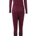 Contracted Style Bateau Neck Strapless Long Sleeves Broken Holes Wine Red Polyester One-piece Jumpsuits Contracted Style Bateau Neck Strapless Long Sleeves Broken Holes Wine Red Polyester One-piece Jumpsuits