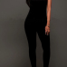 Contracted Style Spaghetti Strap Sleeveless Black Polyester One-piece Skinny Jumpsuits Contracted Style Spaghetti Strap Sleeveless Black Polyester One-piece Skinny Jumpsuits