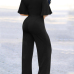 Euramerican Hollow-out Black Polyester One-piece Jumpsuits Euramerican Hollow-out Black Polyester One-piece Jumpsuits