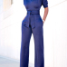 Euramerican Navy Blue Knitting One-piece Jumpsuits Euramerican Navy Blue Knitting One-piece Jumpsuits