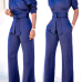Euramerican Navy Blue Knitting One-piece Jumpsuits Euramerican Navy Blue Knitting One-piece Jumpsuits