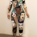 Euramerican Round Neck Long Sleeves Head Portrait Printed Qmilch One-piece Skinny Jumpsuits Euramerican Round Neck Long Sleeves Head Portrait Printed Qmilch One-piece Skinny Jumpsuits