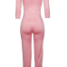 Fashion Dew Shoulder Pink Polyester One-piece Jumpsuits Fashion Dew Shoulder Pink Polyester One-piece Jumpsuits