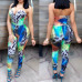 Fashion Floral Print Skinny Polyester Jumpsuits Fashion Floral Print Skinny Polyester Jumpsuits