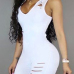 Leisure Hooded Collar Sleeveless White Cotton One-piece Skinny Jumpsuits Leisure Hooded Collar Sleeveless White Cotton One-piece Skinny Jumpsuits