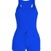Leisure Sleeveless Drawstring Design Blue Polyester One-piece Skinny Jumpsuits Leisure Sleeveless Drawstring Design Blue Polyester One-piece Skinny Jumpsuits