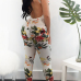 Sexy Backless Printed Healthy Fabric One-piece Skinny Jumpsuits Sexy Backless Printed Healthy Fabric One-piece Skinny Jumpsuits