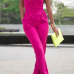 Sexy Off The Shoulder Solid Rose Blending One-piece Regular Jumpsuit Sexy Off The Shoulder Solid Rose Blending One-piece Regular Jumpsuit