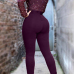 Sexy Round Neck Long Sleeves Gauze Patchwork +Pearl Decoration Purple Healthy Fabric One-piece Skinny Jumpsuits Sexy Round Neck Long Sleeves Gauze Patchwork +Pearl Decoration Purple Healthy Fabric One-piece Skinny Jumpsuits