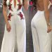 Sexy Sleeveless Backless White Twilled One-piece Jumpsuits Sexy Sleeveless Backless White Twilled One-piece Jumpsuits