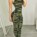 Sexy Spaghetti Strap Sleeveless Camouflage printed Polyester One-piece Skinny Jumpsuits Sexy Spaghetti Strap Sleeveless Camouflage printed Polyester One-piece Skinny Jumpsuits