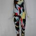 Sexy Strapless Sleeveless Multi-colored Print Polyester One-piece Regular Jumpsuit Sexy Strapless Sleeveless Multi-colored Print Polyester One-piece Regular Jumpsuit