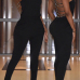 Sexy U-shaped Neck Sleeveless Backless Black Polyester One-piece Jumpsuits Sexy U-shaped Neck Sleeveless Backless Black Polyester One-piece Jumpsuits