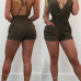 Sexy V Neck Backless Army Green Blending One-piece Skinny Jumpsuits Sexy V Neck Backless Army Green Blending One-piece Skinny Jumpsuits