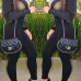 Sexy V Neck Long Sleeves Gauze Patchwork Black Polyester One-piece Skinny Jumpsuits Sexy V Neck Long Sleeves Gauze Patchwork Black Polyester One-piece Skinny Jumpsuits
