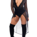 Sexy V Neck Long Sleeves Mesh Patchwork Black One-piece Skinny Jumpsuits Sexy V Neck Long Sleeves Mesh Patchwork Black One-piece Skinny Jumpsuits