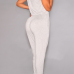 Sexy V Neck Tank Sleeveless Solid Grey Polyester One-piece Regular Jumpsuit Sexy V Neck Tank Sleeveless Solid Grey Polyester One-piece Regular Jumpsuit