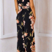 Spandex Floral Regular Jumpsuits(Non Positioning Printing)(With Belt) Spandex Floral Regular Jumpsuits(Non Positioning Printing)(With Belt)