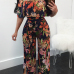 Stylish Dew Shoulder Floral Print Qmilch One-piece Jumpsuits Stylish Dew Shoulder Floral Print Qmilch One-piece Jumpsuits