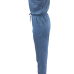 Stylish Dew Shoulder Light Blue Denim One-piece Jumpsuits Stylish Dew Shoulder Light Blue Denim One-piece Jumpsuits