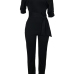 Stylish One-shoulder Black Polyester One-piece Jumpsuits(With Belt) Stylish One-shoulder Black Polyester One-piece Jumpsuits(With Belt)