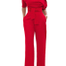Stylish One-shoulder Red Polyester One-piece Jumpsuits(With Belt)