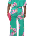 Trendy Printed Green Milk Fiber One-piece Jumpsuits Trendy Printed Green Milk Fiber One-piece Jumpsuits