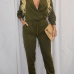 Trendy V Neck Long Sleeves Solid Army Green Polyester One-piece Regular Jumpsuit Trendy V Neck Long Sleeves Solid Army Green Polyester One-piece Regular Jumpsuit