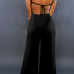 Trendy V Neck Spaghetti Strap Sleeveless Backless Black Polyester One-piece Jumpsuits Trendy V Neck Spaghetti Strap Sleeveless Backless Black Polyester One-piece Jumpsuits