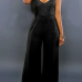 Trendy V Neck Spaghetti Strap Sleeveless Backless Black Polyester One-piece Jumpsuits Trendy V Neck Spaghetti Strap Sleeveless Backless Black Polyester One-piece Jumpsuits