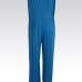 Trendy V Neck Tank Sleeveless Asymmetrical Blue Spandex One-piece Jumpsuit