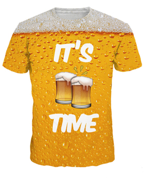  Pullovers Polyester O Neck Short Sleeve Print Men Clothes