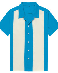 New contrasting color patchwork men's shirts retro street punk hip-hop #94950