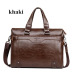 Men Business Leather Briefcase Shoulder Messenger Bag for 14" Laptop Men's Crossbody Briefcase Bags man Handbag Messenger bags