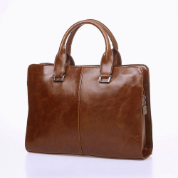 Men's Bag PU Briefcase Large Leather Bag Document Case Portfolio Messenger Bag for Male Gentlemen