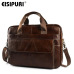 Oil wax Genuine Leather Men Business Briefcase Handbags Crossbody Bags Men's Travel Laptop Shoulder Bag Messenger Tote Bags