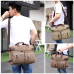 Scione Men Canvas Bag Leather Briefcase Travel Suitcase Messenger Shoulder Tote Back Handbag Large Casual Business Laptop Pocket