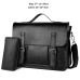 VICUNA POLO Business Men Bag Double Belt Decor Brand OL Leather Men Briefcase Bag lawyer Doucument Bag maletines para hombres