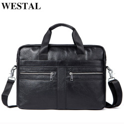 WETSTAL Business Briefcases Man for lawyer Genuine Leather Messenger Bag Men Shoulder Bags leather laptop men's briefcases 2019