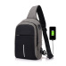 DINGXINYIZU Men Chest Bags USB Charging Waterproof Oxford Crossbody Bags Small Sling Single Shoulder Bags Travel Chest Pack Male