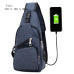 Male Leisure Sling Chest Pack Crossbody Bags for Men Messenger Canvas USB Charging Leather Men's Bags Handbag Shoulder Bags 2019